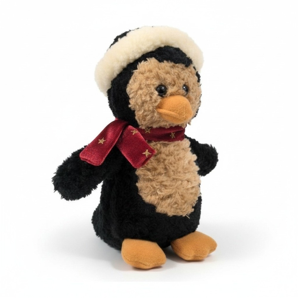 VTG 2002 Plushland Waddles Penguin March of Dimes Holiday Plush Scarf Hat 6.5"